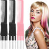 Picture of Leinuosen 3 Pack Teasing Combs with Metal Prong, Salon Back Combs with Stainless Steel Lift (Black, Pink)