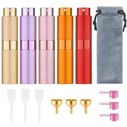 Picture of Tekson 8ml Travel Perfume Atomizer Refillable, Mini Cologne Spray Bottle Empty, Small Aftershave Portable Sprayer for Liquid Dispenser