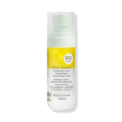 Picture of Beekman 1802 Milk Shake Hydrating Face Mist - Hyaluronic Acid & Squalane Facial Mist Minimizes Pores & Gently Moisturizes - Goat Milk Skin Toner Spray - Lightweight, Fragrance-Free Travel Toner