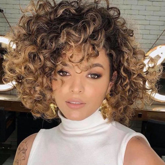 Picture of 7 Packs GoGo Curl Crochet Hair 10 Inch Short Curly Crochet Hair Beach Curl Water Wave Crochet Braids Synthetic Hair Extensions(10 Inch, T1B/30/27)