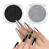 Picture of Allstarry Chrome Nail Powder 2pcs Black Silver Metallic Mirror Effect Dust Glitter Glazed Manicure Decoration Reflective Pigment for Gel Polish Nail Art Decoration- Milky Trajectory
