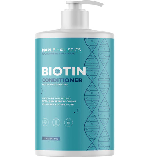 Picture of Volumizing Biotin Conditioner for Thinning Hair - Volumizing Conditioner for Fine Thin & Weak Hair - Sulfate Paraben & Silicone Free Hair Conditioner Nourishing Plant Proteins & B Vitamins (32 Fl Oz)