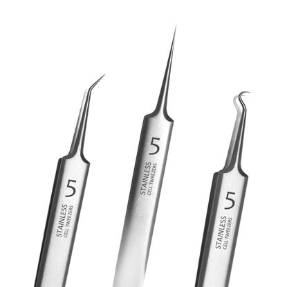Picture of Professional Facial Blackhead Remover Tweezers,3Pcs Precision Pimple Popper Tool Kit for Whitehead Ance Blemishs Comedones Stainless Steel Makeup Tool - Matte