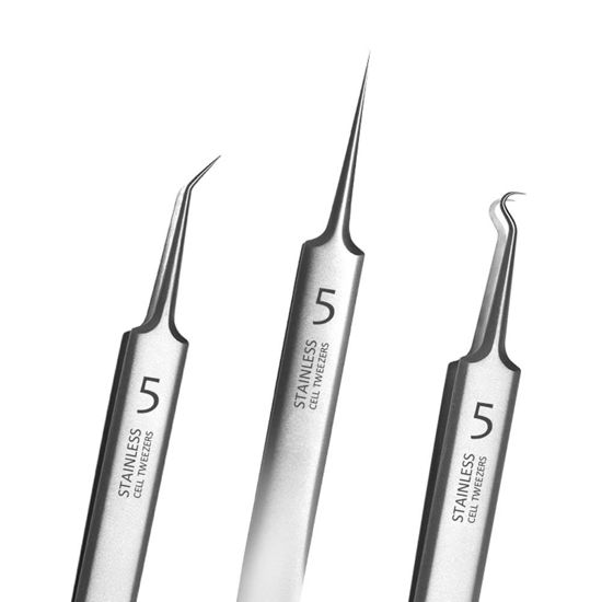 Picture of Professional Facial Blackhead Remover Tweezers,3Pcs Precision Pimple Popper Tool Kit for Whitehead Ance Blemishs Comedones Stainless Steel Makeup Tool - Matte
