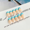 Picture of DANMANR Square Press on Nails Short Fake Nails French Acrylic Full Cover False Nails for Women and Girls 24PCS (Blue French)