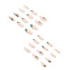 Picture of DANMANR Long Press on Nails Square French Fake Nails Full Cover Nude Acrylic False Nails for Women and Girls 24PCS (Green Coffin)