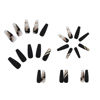 Picture of DANMANR Long Press on Nails Square French Fake Nails Full Cover Nude Acrylic False Nails for Women and Girls 24PCS (Black Gold Butterfly)