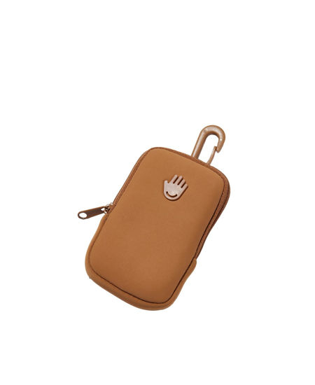 Picture of Touchland Touchette Zippered Pouch, Attachable Fashion Accessory with Snap Hook for Power Mist and Glow Mist 1FL OZ, Caramel