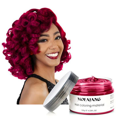 Picture of Red Temporary Hair Dye Wax Natural Instant Hair Color Wax Pomades 4.23 oz,Hair Styling Clay for Party, Cosplay, Halloween,Christmas