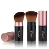 Picture of Retractable Kabuki Makeup Brushes 2 Pcs Blush Brushes Set Portable Powder Brushes with Flat and Angled Top for Liquid Cream Cosmetics Travel. (rose gold)