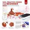 Picture of Saviland Nail Practice Finger for Acrylic Nails: Adjustable Nail Practice Hand Fake Mannequin Training Finger Replaceable Nail Tips Nail Art Brush Tools Kit Beginner Home DIY