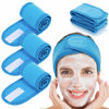 Picture of Whaline 4 PCS Spa Headband, Make up Hair Band, Stretch Terry Cloth Headband for Sport Yoga Shower (Blue)