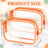 Picture of Weewooday 12 Pieces Clear Cosmetics Bag PVC Zippered Clear Toiletry Carry Pouch Cosmetic Makeup Bag Waterproof Makeup Vinyl Plastic Organizer Case for Vacation Bathroom(Orange,Small)