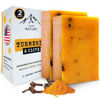 Picture of Organic Turmeric Soap for Dark Spots & Acne with Clove Bud (2 Packs) - Face & Body Bar - Rich, Creamy Lather for Natural Skin Glow Aromatherapy