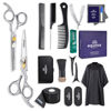 Picture of Equinox Professional Hair Scissors Set - Pro Barber Kit, Includes Hair Cutting Scissors, Thinning Shears, Straight Razor, 3 Combs, Clips, and Grippers - Hair Salon & Barber Supplies, Hair Tools