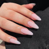 Picture of Gradient Nude Press on Nails Almond Medium, Pure Color Glossy Fake Nails Press Ons Almond Shape, Stick on Nails for Women and Girls Daily Wear in 24PCS