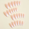 Picture of Gradient Nude Press on Nails Almond Medium, Pure Color Glossy Fake Nails Press Ons Almond Shape, Stick on Nails for Women and Girls Daily Wear in 24PCS