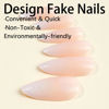 Picture of Gradient Nude Press on Nails Almond Medium, Pure Color Glossy Fake Nails Press Ons Almond Shape, Stick on Nails for Women and Girls Daily Wear in 24PCS