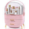 Picture of lurcns Makeup Organizers and Storage, Make up Organizer for Vanity Cosmetics Skincare Organizers With Lid and Drawers Display Cases for Countertop（Pink）