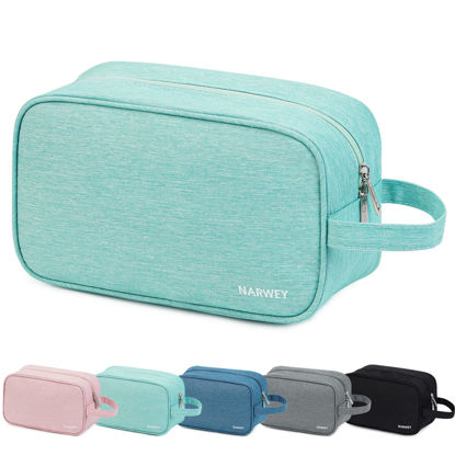 Picture of Narwey Travel Toiletry Bag for Women Traveling Dopp Kit Makeup bag Organizer for Toiletries Accessories Cosmetics (Mint Green)