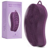 Picture of MainBasics Exfoliating Silicone Body Scrubber Pro 2-in-1 Shower Scrubber for Body, Silicone Loofah and Body Massager (Purple, Body + Massage)