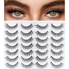 Picture of MilyBest Lashes Mink Eyelashes Wispy Fluffy D Curl Fake Eye Lashes Like Eyelash Extensions 14 Pairs Women Long Natural False Eyelashes Strips Pack