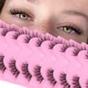Picture of Half Lashes Natural Look Wispy Curly Cat Eye Cluster Lashes Fluffy 14 mm Clear Band Accent Short False Eyelashes that Look Like Extensions 10 Pairs by FANXITON
