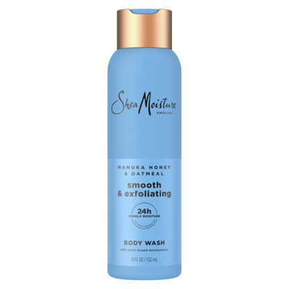 Picture of SheaMoisture Manuka Honey Oatmeal Body Wash Smooth & Exfoliating Smooth and Exfoliating body wash for 24H Visible Moisture for Healthy, Glowing Skin 18 oz