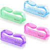 Picture of 4 Pcs Nail Brush for daily Use - 4 Different Kinds of Fingernail brush with Plastic Handle Nail brush for cleaning Fingernails - Easy to use Nail Scrub brush - Nail Cleaner Nail brushes for Hands Feet