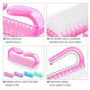Picture of 4 Pcs Nail Brush for daily Use - 4 Different Kinds of Fingernail brush with Plastic Handle Nail brush for cleaning Fingernails - Easy to use Nail Scrub brush - Nail Cleaner Nail brushes for Hands Feet
