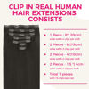 Picture of Lashey Clip in Hair Extensions, 14 Inch 7pcs 120g Natural Black Color, Straight Clip in Hair Extensions Real Human Hair Thick Clip in Hair Extensions for Women