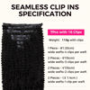 Picture of Lashey Seamless Clip in Hair Extensions Human Hair Kinky Curly 110g 7pcs PU Clip in Hair Extensions Natural Black 100% Real Human Hair Clip in Hair Extensions for Black Women 24 Inch