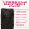 Picture of Lashey Hair Extensions Real Human Hair Clip ins 7pcs 120g Kinky Curly Clip in Hair Extensions 16 Inch Remy Human Hair Natural Black Clip in Hair Extensions Black Women