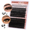 Picture of Focipeysa Eyelash Clusters 100D 200D Lashes Extensions with Bottom Lash Volume Lash Clusters 256pcs Individual Eyelash Extensions 12-18mm Mixed Eyelash Extensions DIY D Curl Lash Extension at Home
