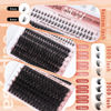 Picture of Focipeysa Eyelash Clusters 100D 200D Lashes Extensions with Bottom Lash Volume Lash Clusters 256pcs Individual Eyelash Extensions 12-18mm Mixed Eyelash Extensions DIY D Curl Lash Extension at Home
