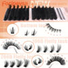 Picture of Focipeysa Eyelash Clusters 100D 200D Lashes Extensions with Bottom Lash Volume Lash Clusters 256pcs Individual Eyelash Extensions 12-18mm Mixed Eyelash Extensions DIY D Curl Lash Extension at Home
