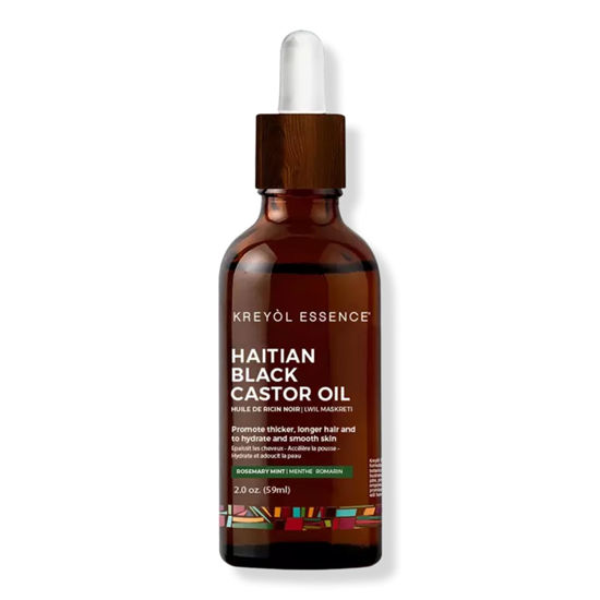 Picture of Kreyol Essence - Haitian Black Castor Oil for Skin and Hair, Glass Bottle - Cold Pressed Castor Oil, Fuller-Looking Hair, Hexane Free, Natural Humectant