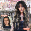 Picture of ALXNAN Clip in Hair Extensions for Women, Black Mix Blonde Long Wavy Hair Extensions Clip Ins 4PCS 20 Inch Synthetic Soft and Natural Thick Hair Pieces for Women