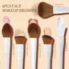 Picture of LUXBRU Makeup Brushes With Case 20PCs Professional Makeup Brush Set, Foundation Powder Eyeshadow Brush Set Eyebrow Concealer Contour Travel Brushes Kit with Holder & 2 Powder Puff-White