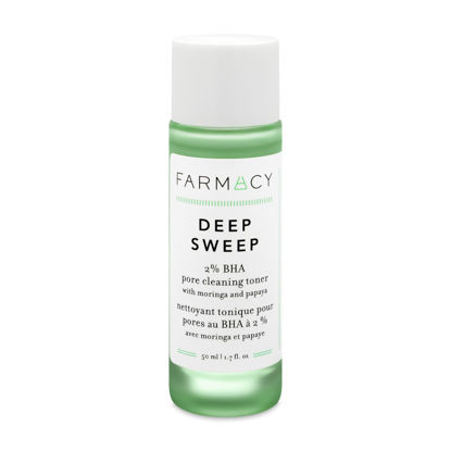 Picture of Farmacy 2% Salicylic Acid Toner for Face - Deep Sweep Gentle BHA Exfoliant for Oily Skin - Refines Texture with Papaya Enzymes & Moringa Water for a Healthy-Looking Complexion (50ml)
