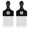 Picture of 2 Pack Afro Comb and Metal Wig Detangler - Braid Styling Comb for Detangling and Styling Hair, Hair Pick