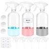 Picture of ZENOWICK 3 Pack/16 Oz Glass Spray Bottles, Refillable Empty Containers with Silicone Sleeve, Upgraded Adjustable Nozzle Spray Bottle Sets for Cleaning, Essential Oils, Hair
