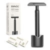 Picture of ZOMCHI Double Edge Safety Razor with Razor Stand, Men’s Metal Razor with 10 Safety Razor Blades, Reusable Razor for Men & Women - Matte Black