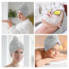 Picture of AGLIFEFY 2 Pack Microfiber Hair Towel Wrap for Women Super Absorbent Quick Dry Hair Turban for Drying Curly, Long & Thick Hair 10 inch X 26 inch Lightgrey+SkyBlue
