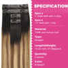 Picture of Lashey Seamless Clip in Hair Extensions Human Hair Ombre Balayage Ash Brown Highlighted Honey Blonde with Natural Black Dark Roots Hair Extensions Real Human Hair 43g 4pcs 16 Inch Straight Clip ins