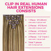 Picture of Lashey Hair Extensions Clip in Hair Extesnions 18 Inch 120g 7pcs Straight Clip in Hair Extensions Balayage Ash Brown to Honey Blonde Real Human Hair for Black Women