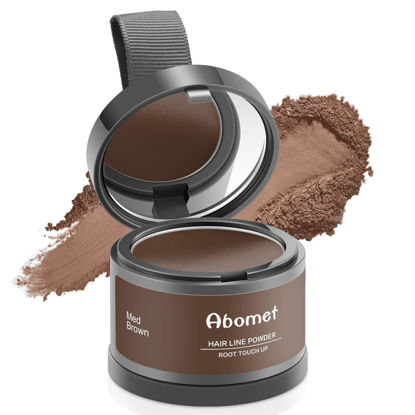 Picture of Abomet Root Touch Up Instantly Gray Hair Coverage Hairline Powder for Women & Men, Medium Brown for Concealing Hair Loss & Thinning Hair
