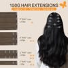Picture of DOORES Clip in Human Hair Extensions, Light Ash Brown 150g 9pcs 20 Inch, Clip in Hair Extensions Real Human Hair Real Natural Hair Extensions for Women Clip in Thick Silky Straight Extensions