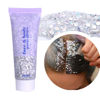 Picture of DAGEDA Body Glitter Gel, Body Sequins Shimmer Liquid Eyeshadow, Chunky Glitter for Face Hair Nails, Holographic Cosmetic Laser Powder Festival Glitter Makeup 50ml(Silver)