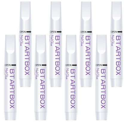 Picture of Nail Glue for Acrylic Nails - Nail Glue for Press On Nails, 8 Pcs BTArtbox Adhesive Super Bond for Fake Nails Tips Long Lasting, 0.07 oz
